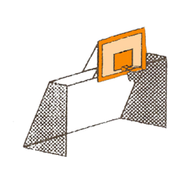 Cancha de Baloncesto y Microfútbol con malla (Juego por 2 Unds.)